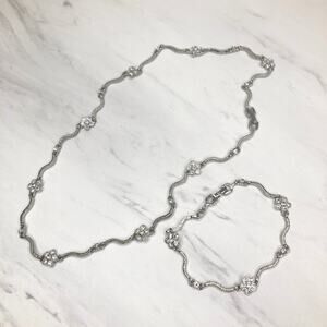 90s Squiggle Flower Necklace & Bracelet Set